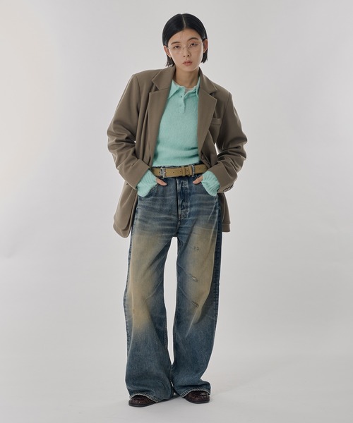 Perushu（ペルーシュ）の「ウールタッチスタッズレイヤードテーラードジャケット（テーラードジャケット・レディース・ライトブラウン/チャコールグレー/ライトグレー・SMALL/MEDIUM）」の10枚目の写真