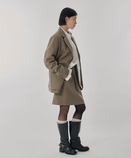 Perushu（ペルーシュ）の「ウールタッチスタッズレイヤードテーラードジャケット（テーラードジャケット・レディース・ライトブラウン/チャコールグレー/ライトグレー・SMALL/MEDIUM）」の15枚目の写真