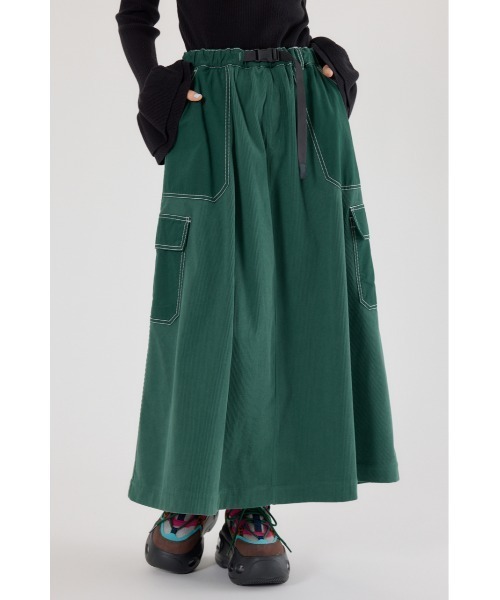 RODEO CROWNS WIDE BOWL(ロデオクラウンズワイドボウル)の「テープベルト異素材切替カーゴスカート(スカート・レディース・ブラック/ベージュ/グリーン・FREE)」の3枚目の写真