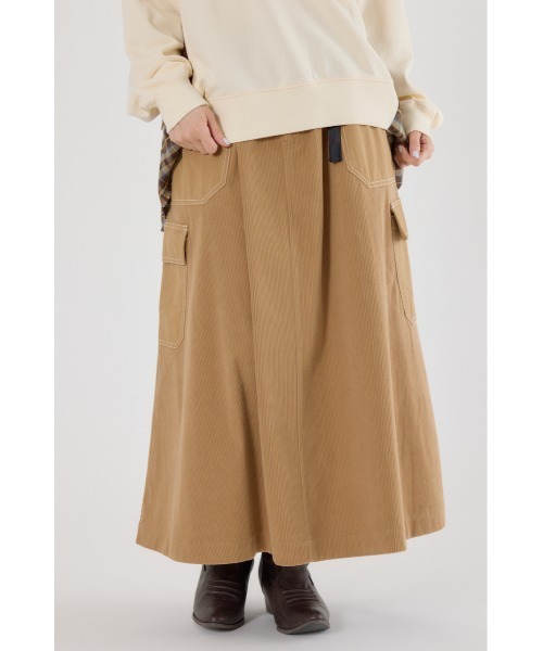 RODEO CROWNS WIDE BOWL(ロデオクラウンズワイドボウル)の「テープベルト異素材切替カーゴスカート(スカート・レディース・ブラック/ベージュ/グリーン・FREE)」の4枚目の写真