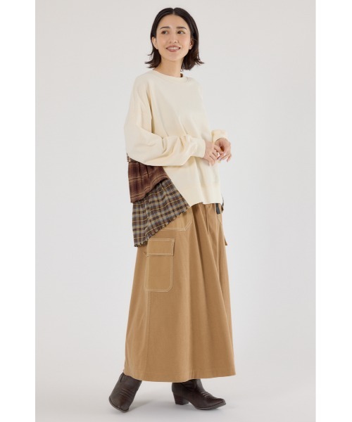 RODEO CROWNS WIDE BOWL(ロデオクラウンズワイドボウル)の「テープベルト異素材切替カーゴスカート(スカート・レディース・ブラック/ベージュ/グリーン・FREE)」の9枚目の写真