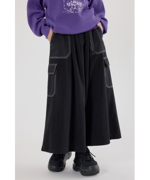 RODEO CROWNS WIDE BOWL(ロデオクラウンズワイドボウル)の「テープベルト異素材切替カーゴスカート(スカート・レディース・ブラック/ベージュ/グリーン・FREE)」の10枚目の写真