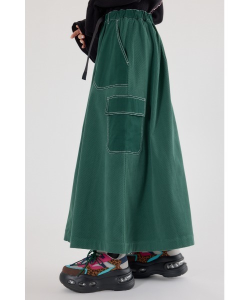 RODEO CROWNS WIDE BOWL(ロデオクラウンズワイドボウル)の「テープベルト異素材切替カーゴスカート(スカート・レディース・ブラック/ベージュ/グリーン・FREE)」の17枚目の写真