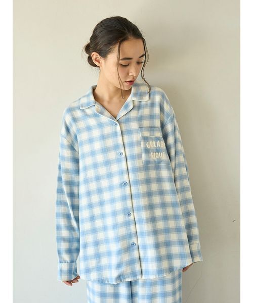 セール】プレッピーネルチェックシャツ（ルームウェア/パジャマ