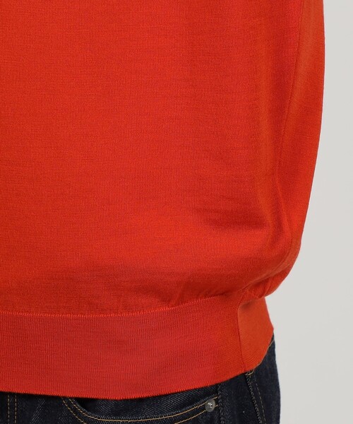 JOHN SMEDLEY(ジョンスメドレー)の「JOHN SMEDLEY DORSET メリノウール ポロカラープルオーバーニット(ニット/セーター・メンズ・グレー/ダークブラウン/オレンジ・M/S/L)」の12枚目の写真