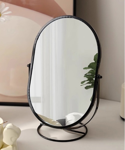 【新品・希少品】MODE Sonnetボトム ブラックミラー セール】【 Port / ポート 】 オーバル スタンド 卓上 ミラー