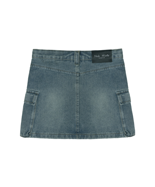 NICK&NICOLE(ニックアンドニコール)の「VINTAGE CARGO MINI DENIM SKIRT_VINTAGE BLUE(スカート・レディース・その他・SMALL/MEDIUM/LARGE)」の4枚目の写真