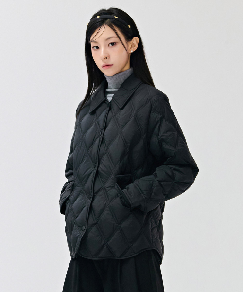 CHASECULT(チェイスカルト)の「女性 軽量ダウン カラー ジャンパー-DFZG4752C03(ダウンジャケット/コート・レディース・ブラック・85/90)」の4枚目の写真