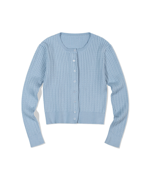 MOAA（モア）の「ケーブルボタンアップカーディガン(SKY BLUE)（カーディガン/ボレロ・レディース・その他・SMALL/MEDIUM）」の2枚目の写真