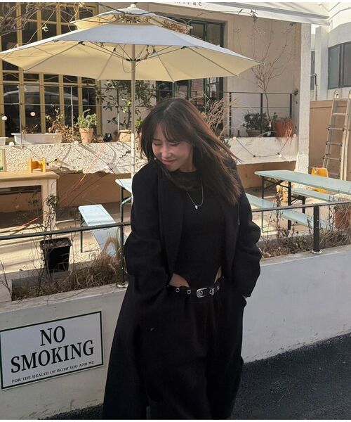 MUSINSA STANDARD WOMAN（ムシンサスタンダードウーマン）の「レディースカシミアブレンドダブルチェスターロングコート[ブラック]（チェスターコート・レディース・その他・SMALL/MEDIUM/LARGE/X-SMALL）」の10枚目の写真