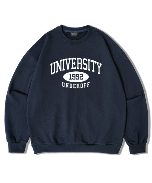 UNDEROFF(アンダーオフ)の「アセンティックリラックスドユニバーシティマンツーマンスウェットホワイトグリーン(スウェット・レディース・ライトグレー・SMALL/MEDIUM/LARGE/X-LARGE)」の3枚目の写真