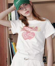 [HAST] スウィートチョコレートクロップTシャツアイボリー4W2521005