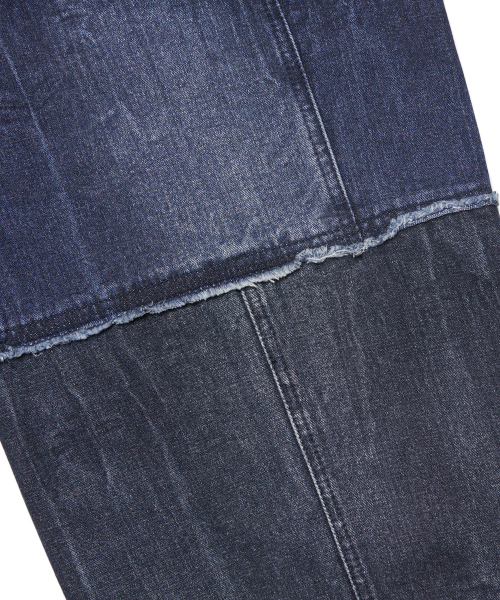NOMANUAL(NOMANUAL)の「HALF & HALF DENIM PANTS - WASHED NAVY(デニムパンツ・レディース・その他・MEDIUM/LARGE/SMALL)」の6枚目の写真