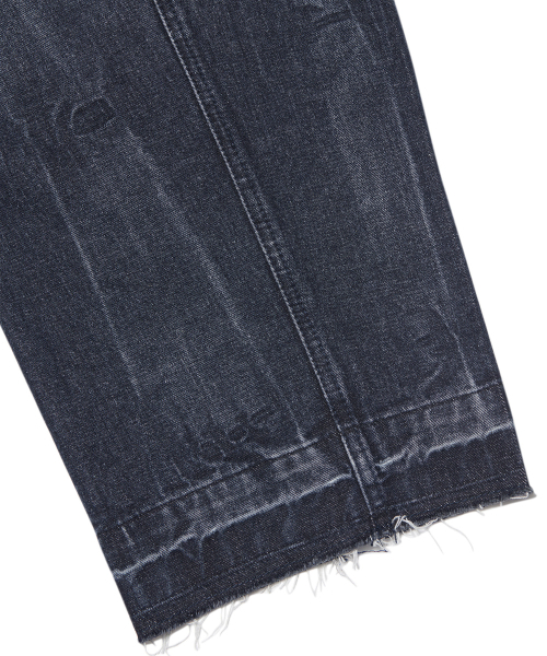 NOMANUAL(NOMANUAL)の「HALF & HALF DENIM PANTS - WASHED NAVY(デニムパンツ・レディース・その他・MEDIUM/LARGE/SMALL)」の7枚目の写真