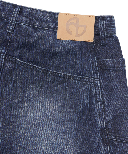NOMANUAL(NOMANUAL)の「HALF & HALF DENIM PANTS - WASHED NAVY(デニムパンツ・レディース・その他・MEDIUM/LARGE/SMALL)」の8枚目の写真