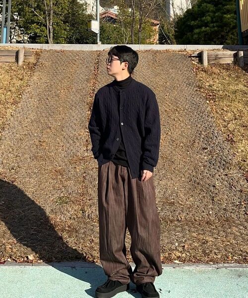 XERO（ゼロ）の「Clean Denim Deep Two Tuck Vertical Pants [Brown]（デニムパンツ・メンズ・その他・SMALL/X-LARGE/LARGE/MEDIUM）」の4枚目の写真