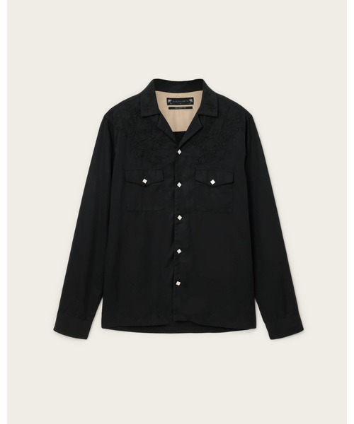 ALLSAINTS(オールセインツ)の「AKAN LONG SLEEVE EMBROIDERED SHIRT | AKAN 長袖 刺繍 シャツ(シャツ/ブラウス・メンズ・ブラック系その他・S/M/XS)」の7枚目の写真