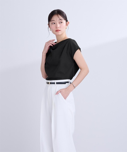 UR'S(ユアーズ)の「ショルダータックドレーププルオーバー(Tシャツ/カットソー・レディース・ブラック/ライトブルー/ピンク/ベージュ/ホワイト・L/M/S)」の15枚目の写真
