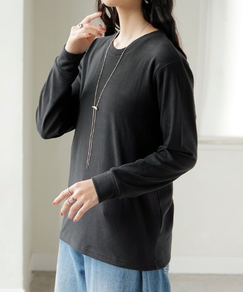 HUG.U(ハグユー)の「吸湿発熱 もち肌あったかインナー(Tシャツ/カットソー・レディース・ブラック/ダークグレー/ホワイト・FREE)」の17枚目の写真