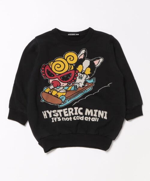 HYSTERIC MINI(ヒステリックミニ)の「WINTER WONDERLAND WITH J 裏毛トレーナー(スウェット・キッズ・レッド/ブラック/グレー・100)」の2枚目の写真