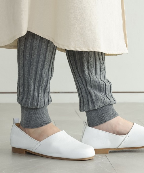 n'OrLABEL（ノアールレーベル）の「『ケーブルニットレギンス』（レギンス/スパッツ・レディース・杢グレー/ブラック・1/2）」の2枚目の写真