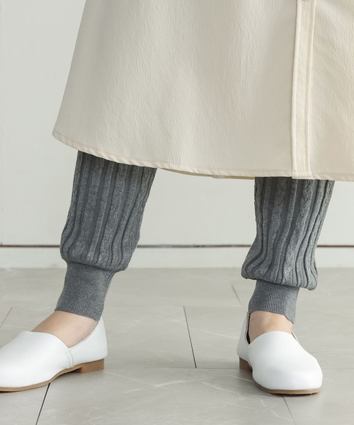 n'OrLABEL（ノアールレーベル）の「『ケーブルニットレギンス』（レギンス/スパッツ・レディース・杢グレー/ブラック・1/2）」の6枚目の写真