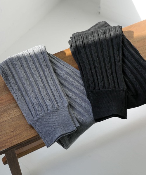 n'OrLABEL（ノアールレーベル）の「『ケーブルニットレギンス』（レギンス/スパッツ・レディース・杢グレー/ブラック・1/2）」の15枚目の写真