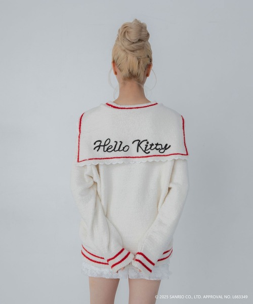 sanrio(サンリオ)の「【HELLO KITTY】ハローキティコラボ もこもこニット セーラーカーディガン(カーディガン/ボレロ・レディース・ホワイト/グレー・FREE)」の5枚目の写真