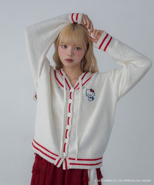セール】【HELLO KITTY】ハローキティコラボ もこもこニット セーラー