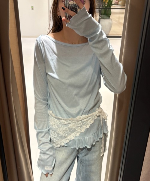 idem（イデム）の「idem big lace scarf  / マルチウェイビッグレーススカーフ（ストール/ショール・レディース・ホワイト・FREE）」の18枚目の写真