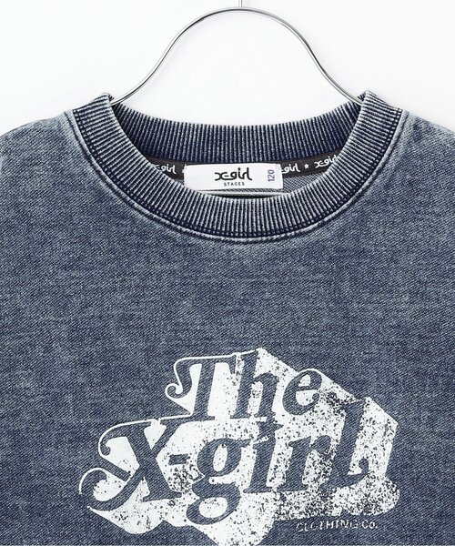X-girl Stages（エックスガールステージス）の「ピグメントロゴ長袖Tシャツ（Tシャツ/カットソー・キッズ・ブルー/チャコール・100cm/120cm/80ｃｍ/90cm/140cm/110cm/130cm）」の10枚目の写真