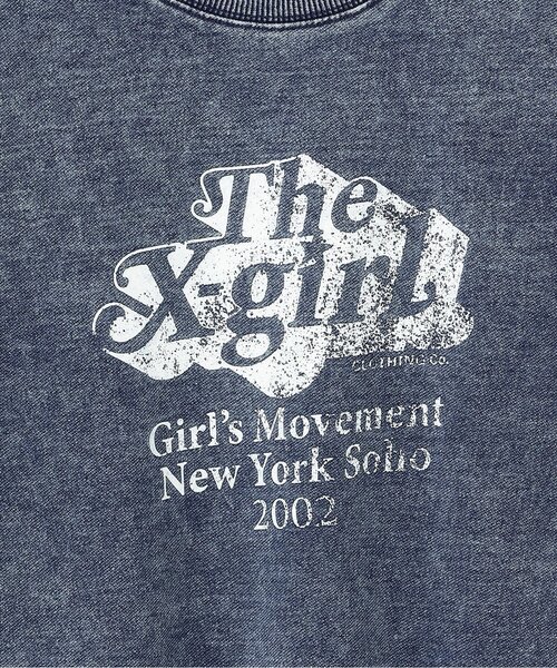 X-girl Stages（エックスガールステージス）の「ピグメントロゴ長袖Tシャツ（Tシャツ/カットソー・キッズ・ブルー/チャコール・100cm/120cm/80ｃｍ/90cm/140cm/110cm/130cm）」の11枚目の写真