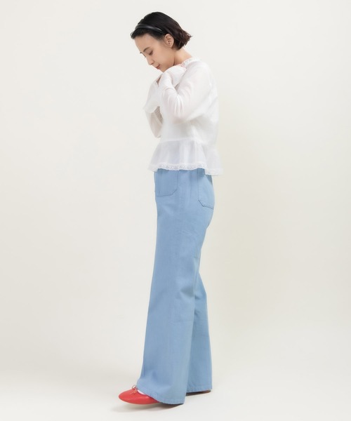 Dot&Stripes CHILD WOMAN(ドットアンドストライプス チャイルドウーマン)の「80ボイルレース ピンタックスタンドカラーブラウス(シャツ/ブラウス・レディース・ホワイト・FREE)」の16枚目の写真