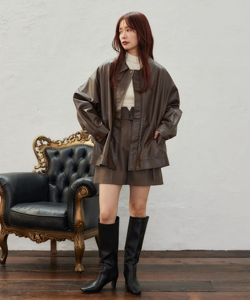 mysty woman(ミスティウーマン)の「袖レイヤード配色ニット 636274(ニット/セーター・レディース・グレー/ブラック系その他/アイボリー/ブラック・FREE)」の5枚目の写真