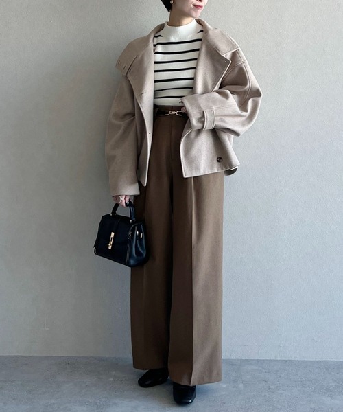 mysty woman(ミスティウーマン)の「袖レイヤード配色ニット 636274(ニット/セーター・レディース・グレー/ブラック系その他/アイボリー/ブラック・FREE)」の14枚目の写真