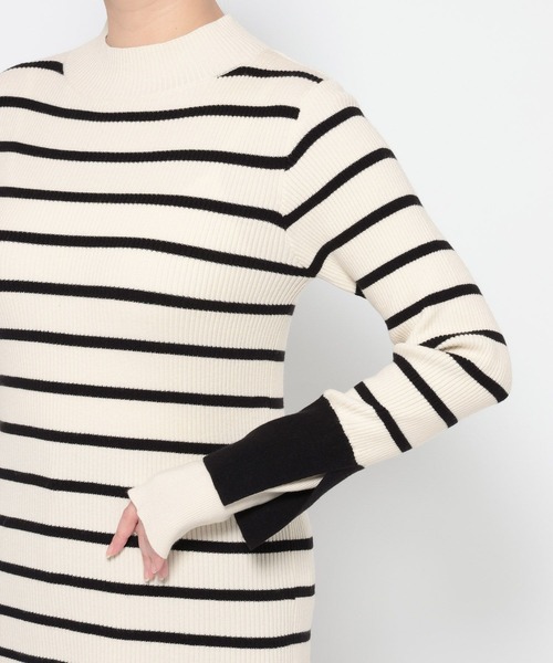 mysty woman(ミスティウーマン)の「袖レイヤード配色ニット 636274(ニット/セーター・レディース・グレー/ブラック系その他/アイボリー/ブラック・FREE)」の19枚目の写真