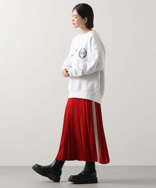 Liyoca（リヨカ）の「ウール混サイドラインプリーツニット（スカート・レディース・レッド/グレー・FREE）」の21枚目の写真