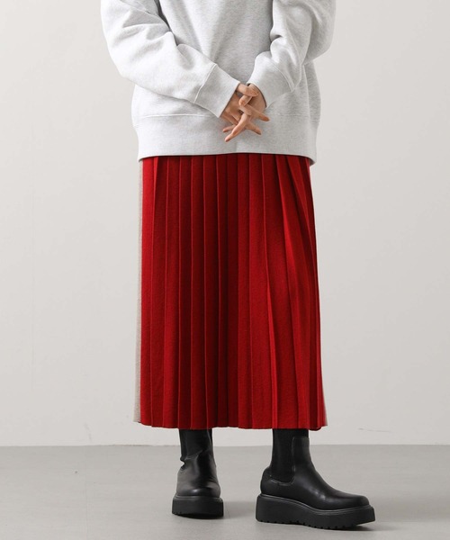 Liyoca（リヨカ）の「ウール混サイドラインプリーツニット（スカート・レディース・レッド/グレー・FREE）」の17枚目の写真