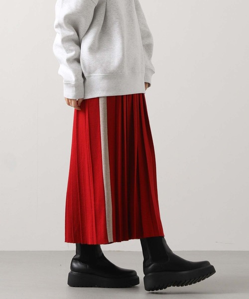 Liyoca（リヨカ）の「ウール混サイドラインプリーツニット（スカート・レディース・レッド/グレー・FREE）」の18枚目の写真