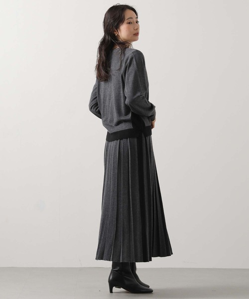 Liyoca（リヨカ）の「ウール混サイドラインプリーツニット（スカート・レディース・レッド/グレー・FREE）」の16枚目の写真