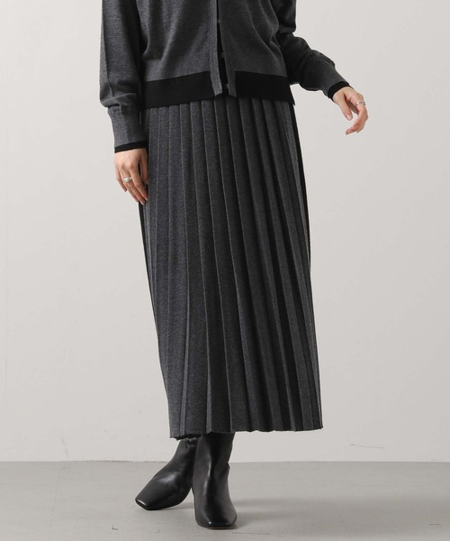 Liyoca（リヨカ）の「ウール混サイドラインプリーツニット（スカート・レディース・レッド/グレー・FREE）」の6枚目の写真