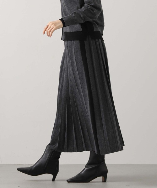 Liyoca（リヨカ）の「ウール混サイドラインプリーツニット（スカート・レディース・レッド/グレー・FREE）」の7枚目の写真