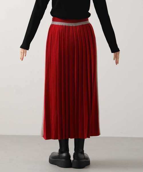 Liyoca（リヨカ）の「ウール混サイドラインプリーツニット（スカート・レディース・レッド/グレー・FREE）」の12枚目の写真
