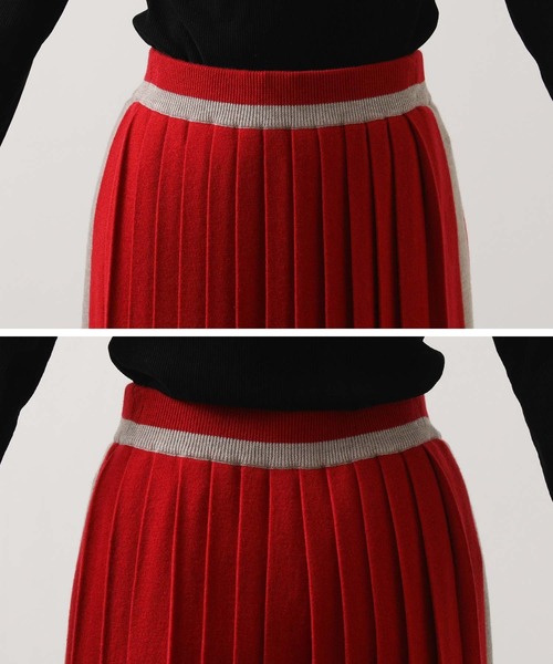 Liyoca（リヨカ）の「ウール混サイドラインプリーツニット（スカート・レディース・レッド/グレー・FREE）」の13枚目の写真