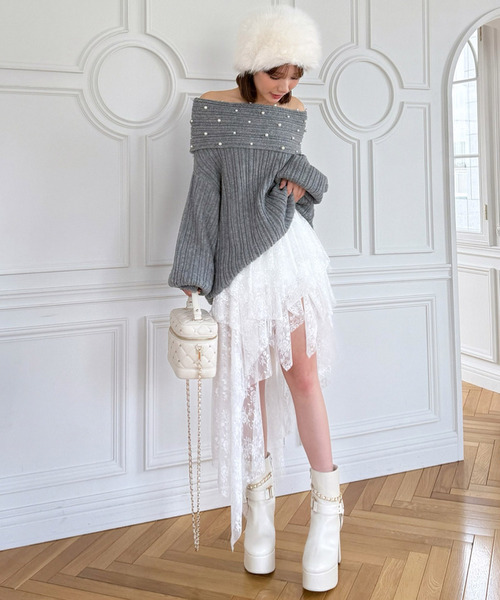 イレヘムレースフリルスカート セール】イレヘムレーススカート（スカート）｜ROYAL PARTY（ロイヤル