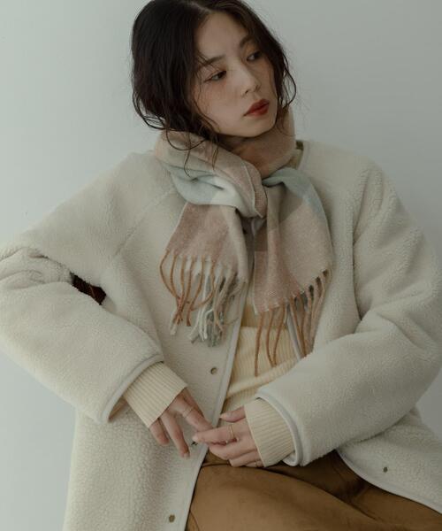 URBAN RESEARCH Sonny Label（アーバンリサーチサニーレーベル）の「ブロックチェックストール（ストール/ショール・レディース・グレー系その他/ブラウン系その他/ベージュ系その他・ONE）」の10枚目の写真