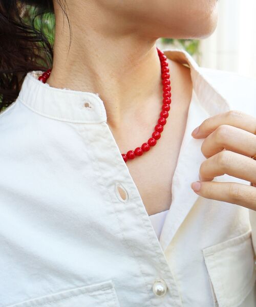 le.coeur blanc（ルクールブラン）の「O ビーズネックレス（ネックレス・レディース・レッド/ブラック・FREE）」の9枚目の写真