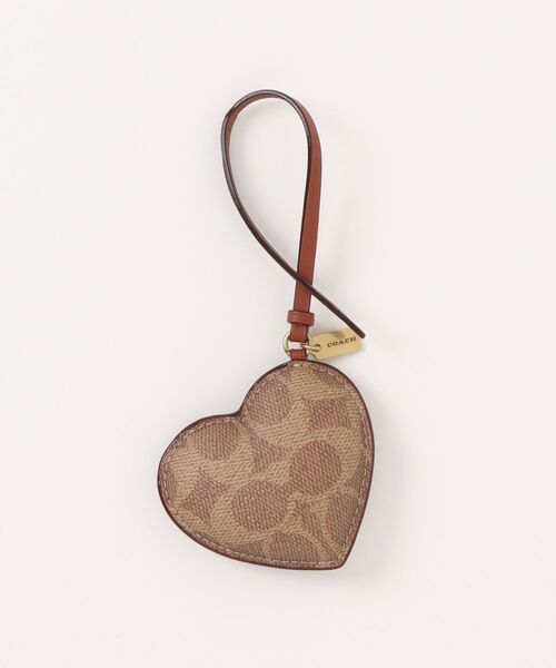 COACH ハートパフィ バッグチャーム シグネチャー ハート パフィ バッグ チャーム・シグネチャー キャンバス