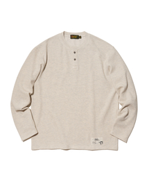 OGARP（オガープ）の「Waffle Henley Neck Long Sleeve Oatmeal（Tシャツ/カットソー）」