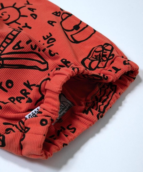 MAKE YOUR DAY（メイクユアデイ）の「ピクニックデー総柄リブパンツ■80～140cm（スウェットパンツ・キッズ・アイボリー/レッド・80/90/100/110/120）」の11枚目の写真